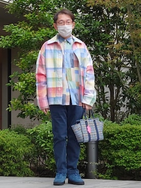 「mii(ミー)のアイテム」を使った、ちゃばこさん(メンズ・168cm)の春コーディネート