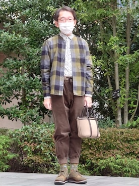 「アイテム（ソックス/靴下）」を使った、ちゃばこさん（メンズ・168cm・50代）の秋コーディネート