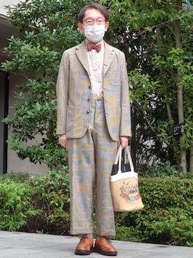 「アイテム（蝶ネクタイ）」を使った、ちゃばこさん（メンズ・168cm）の秋コーディネート