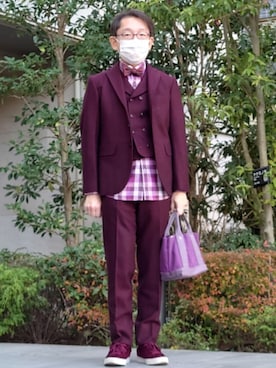 「アイテム（蝶ネクタイ）」を使った、ちゃばこさん（メンズ・168cm）の冬コーディネート