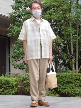 「アイテム（スニーカー）」を使った、ちゃばこさん（メンズ・168cm・50代）の夏コーディネート