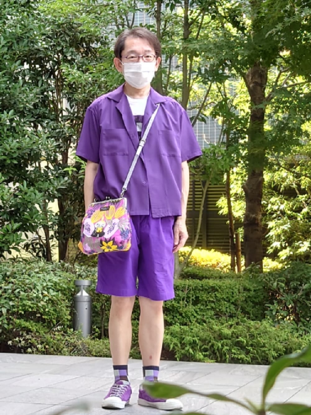 change グラフィックTシャツ パープル スニーカーに合わせたいXXXL