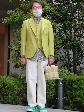 「LACOSTE（ラコステ）のアイテム」を使った、ちゃばこさん（メンズ・168cm）の春コーディネート