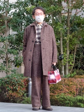 「アイテム（サスペンダー）」を使った、ちゃばこさん（メンズ・168cm）の冬コーディネート