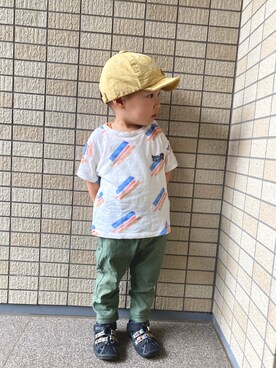 「BREEZE（ブリーズ）のアイテム（チノパンツ）」を使った、kontsuさん（キッズ・90cm）の夏コーディネート