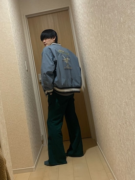 「BACK NUMBER（バックナンバー）のアイテム（スタジャン）」を使った、しみがくさん（メンズ・167cm）の冬コーディネート