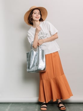 「H&M（エイチ・アンド・エム）のアイテム（ハット）」を使った、refinedworks【相互】さん（レディース・158cm）の夏コーディネート