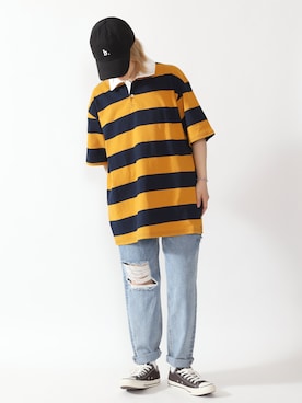 「BOYSHE（ボーイシー）のアイテム（帽子）」を使った、BOYSHE_staffさん（レディース・158cm）の夏コーディネート