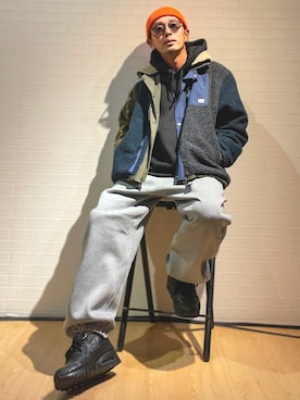 「GUコーデ」｜「アイテム（その他アウター）」を使った、anchanさん（メンズ・170cm）の冬コーディネート