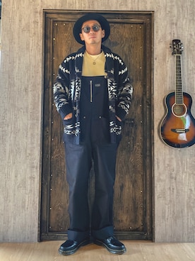 「CA4LA」｜「アイテム（オールインワン・サロペット）」を使った、anchanさん（メンズ・170cm）の秋コーディネート