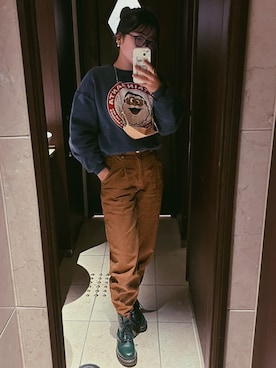 「アイテム（チノパンツ）」を使った、yukiさん（レディース・154cm・10代）の冬コーディネート