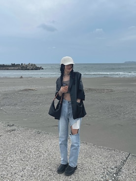 「H&M（エイチ・アンド・エム）のアイテム（キャップ）」を使った、MAYUさん（レディース・162cm）の夏コーディネート