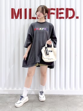 「MILKFED.（ミルクフェド）のアイテム」を使った、まりあさん（レディース・154cm）の夏コーディネート