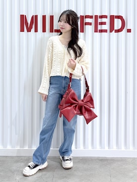 「MILKFED.（ミルクフェド）のアイテム」を使った、まりあさん（レディース・154cm）の春コーディネート