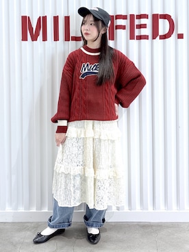 「MILKFED.（ミルクフェド）のアイテム」を使った、まりあさん（レディース・154cm）の秋コーディネート