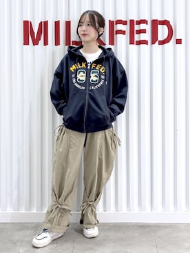 「MILKFED.（ミルクフェド）のアイテム」を使った、まりあさん（レディース・154cm）の夏コーディネート