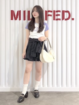 「MILKFED.（ミルクフェド）のアイテム」を使った、まりあさん（レディース・154cm）の夏コーディネート