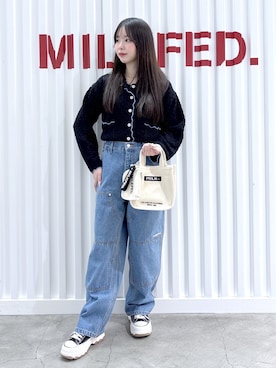 「MILKFED.（ミルクフェド）のアイテム」を使った、まりあさん（レディース・154cm）の冬コーディネート