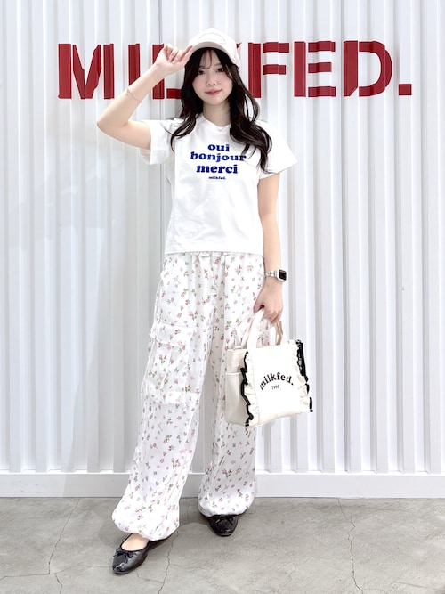 FLORAL PATTERN SATIN CARGO PANTS（カーゴパンツ）｜MILKFED.（ミルク