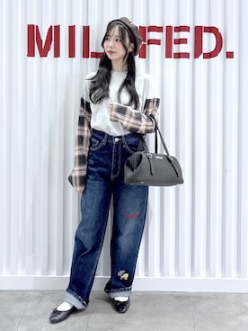 「MILKFED.（ミルクフェド）のアイテム」を使った、まりあさん（レディース・154cm）の夏コーディネート
