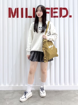 「MILKFED.（ミルクフェド）のアイテム」を使った、まりあさん（レディース・154cm）の夏コーディネート