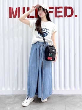 「MILKFED.（ミルクフェド）のアイテム」を使った、まりあさん（レディース・154cm）の夏コーディネート