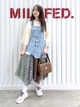 「MILKFED.（ミルクフェド）のアイテム」を使った、まりあさん（レディース・154cm）の夏コーディネート
