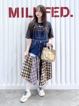 「MILKFED.（ミルクフェド）のアイテム」を使った、まりあさん（レディース・154cm）の夏コーディネート