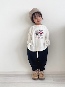 「アイテム（ブーツ）」を使った、O.K.さん（キッズ・100cm）の秋コーディネート