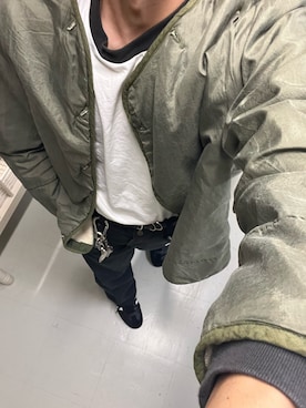 「アイテム（ミリタリージャケット）」を使った、aoさん（メンズ・176cm）の秋コーディネート