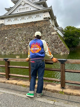 「アイテム（スカジャン）」を使った、norunoru94さん（メンズ・174cm）の秋コーディネート