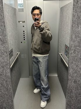 「PEACEMINUSONE（ピースマイナスワン）のアイテム」を使った、kaitoさん（メンズ・178cm）の冬コーディネート