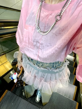 「アイテム（デニムスカート）」を使った、こめさん（レディース・159cm）の夏コーディネート