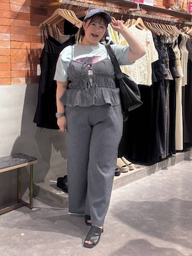 「LOWRYS FARM（ローリーズファーム）の【NEWERA】ローリーズファーム別注企画 Washed CAPNE26　653951（キャップ、ブルー系）」を使った、ninomiii203さん（レディース）の夏コーディネート