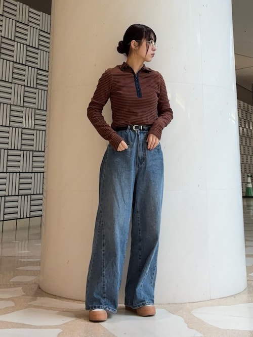 セール】タートルホックボーダートップス（Tシャツ/カットソー）｜KBF