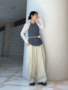 「KBF（ケイビーエフ）のメタルフレームサングラス（メガネ、その他）」を使った、ﾊｲﾅさん（レディース・159cm）の春コーディネート