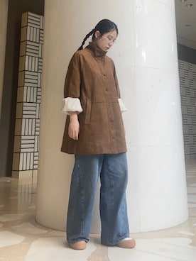 「アイテム（カバーオール）」を使った、ﾊｲﾅさん（レディース・159cm）の秋コーディネート