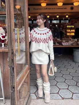 「アイテム（ソックス/靴下）」を使った、miyu 🤍さん（レディース・156cm）の冬コーディネート