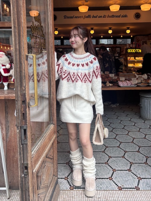 ハート柄ノルディックニット（ニット/セーター）｜Chico（チコ）の