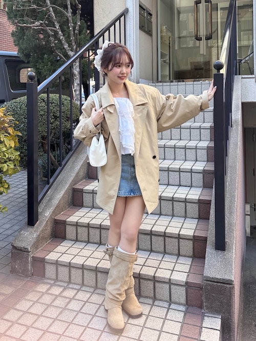 Chico ミドル丈ルーズトレンチコート ライトベージュ NEW ARRIVAL 】 ◾︎ ミドル丈ルーズトレンチコート price：¥12,650