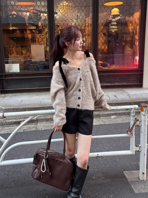 ちっぺ　Tシャツ、ハーフパンツ、トートバック、アウターセット 千鳥格子柄切替ミニニットトートバッグ | レディース,バッグ