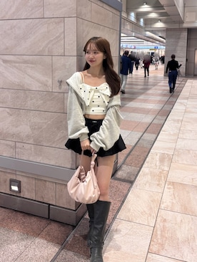 「Chico（チコ）の【水着/トップス】フロントリボントップス（水着、ホワイト系）」を使った、miyu 🤍さん（レディース・156cm）の春コーディネート