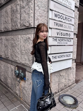 「Chico（チコ）のアイテム（デニムパンツ）」を使った、miyu 🤍さん（レディース・156cm）の春コーディネート