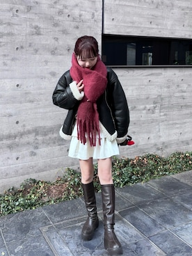 「アイテム（マフラー）」を使った、miyu 🤍さん（レディース・156cm）の夏コーディネート