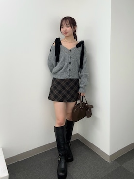「アイテム（ブーツ）」を使った、miyu 🤍さん（レディース・156cm）の夏コーディネート