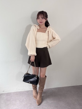 「アイテム（ボストンバッグ）」を使った、miyu 🤍さん（レディース・156cm）の秋コーディネート
