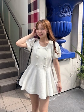 「半袖ニット」｜miyu 🤍さん（レディース・156cm）の夏コーディネート