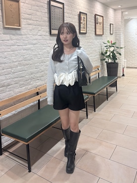 「アイテム（ボストンバッグ）」を使った、miyu 🤍さん（レディース・156cm）の秋コーディネート