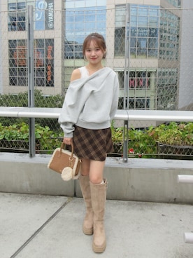 「Chico（チコ）のアイテム（スカート）」を使った、miyu 🤍さん（レディース・156cm）の秋コーディネート