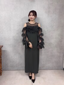 SALON by Chico】フリルデザインタイトロングワンピ/オケージョンを